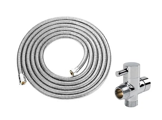 Included 110 inch shower hose and shower arm diverter
